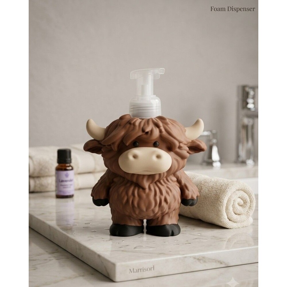 Highland Cow Soap Dispenser Holder Fits Bath & Body Works Foaming Soap